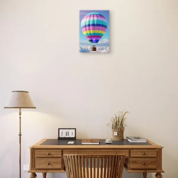 Multicolour_Hot_Air_Balloon_Wall_Art_Print_Metal_Photo_Frame_Home_Decor