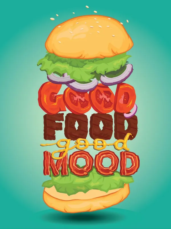 Multicolour_Metal_Wall_Art_Good_Food_Good_Mood_Cm_Glossy_Aluminum_Print_Home_Decor
