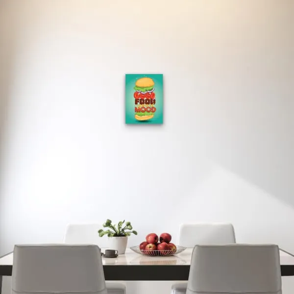 Multicolour_Metal_Wall_Art_Good_Food_Good_Mood_Cm_Glossy_Aluminum_Print_Home_Decor