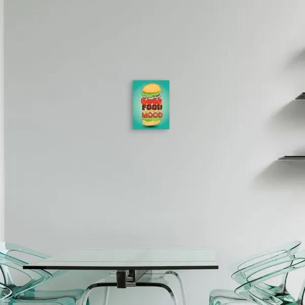Multicolour_Metal_Wall_Art_Good_Food_Good_Mood_Cm_Glossy_Aluminum_Print_Home_Decor