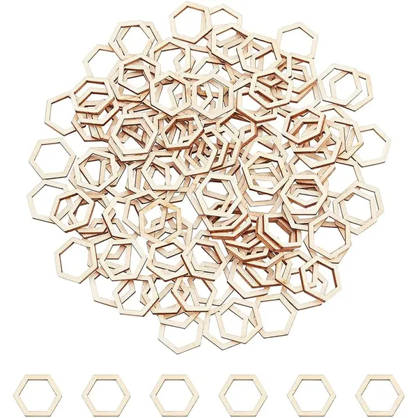 Beige_Hexagon_Wood_Linking_Rings_Diy_And_Craft