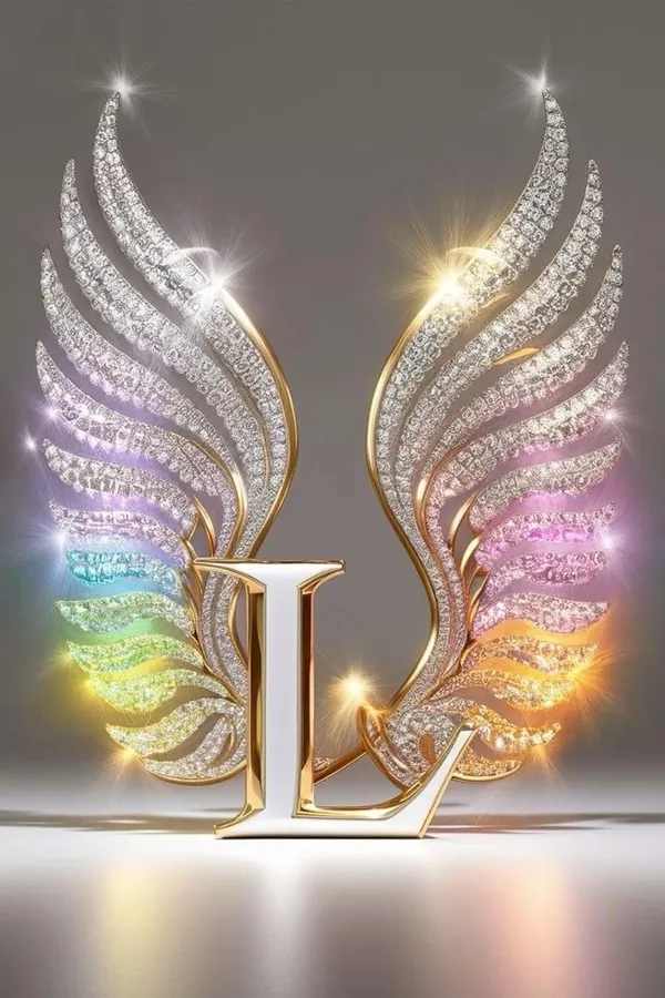 Multicolour_Letter_L_Wings_Design_Metal_Wall_Art_Cm_Glossy_Aluminum_Photo_Print_Home_Decor