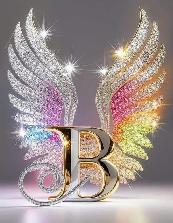 Multicolour_Glossy_Metal_Wall_Art_Letter_B_Home_Decor