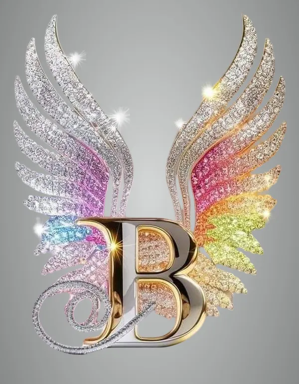Multicolour_Glossy_Metal_Wall_Art_Letter_B_Home_Decor