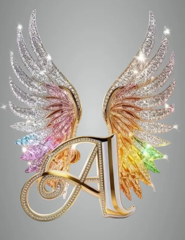 Multicolour_Glossy_Metal_Wall_Art_Letter_A_Home_Decor