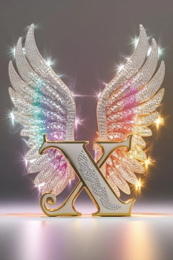Multicolour_Glossy_Metal_Wall_Art_Letter_Wings_Design_Cm_Home_Decor