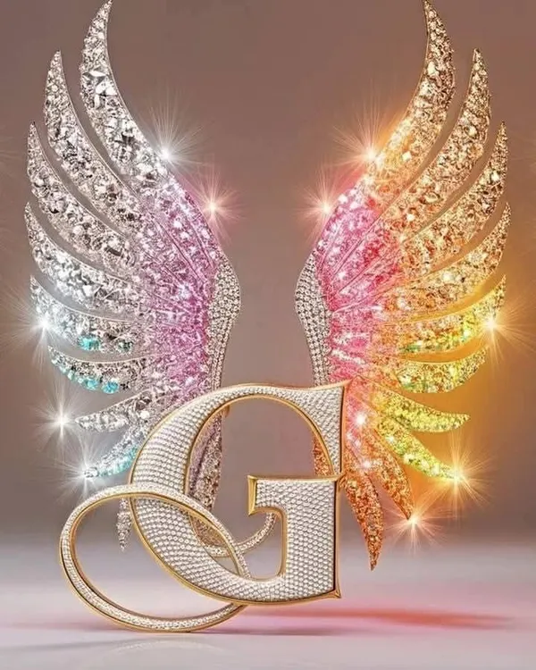 Multicolour_Glossy_Metal_Wall_Art_G_Letter_Wings_Design_Cm_Home_Decor