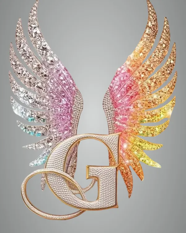Multicolour_Glossy_Metal_Wall_Art_G_Letter_Wings_Design_Cm_Home_Decor