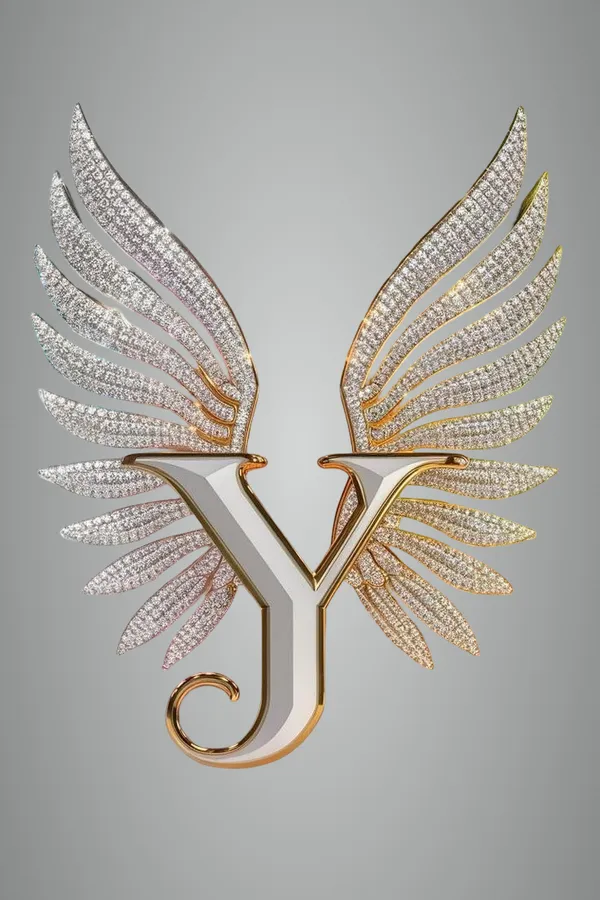 Multicolour_Glossy_Metal_Wall_Art_Y_Letter_Wings_Design_Cm_Home_Decor