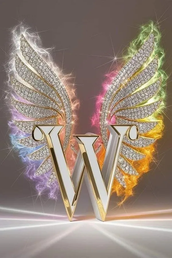 Multicolour_Glossy_Metal_Wall_Art_W_Letter_Wings_Design_Cm_Home_Decor