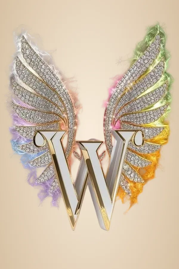 Multicolour_Glossy_Metal_Wall_Art_W_Letter_Wings_Design_Cm_Home_Decor