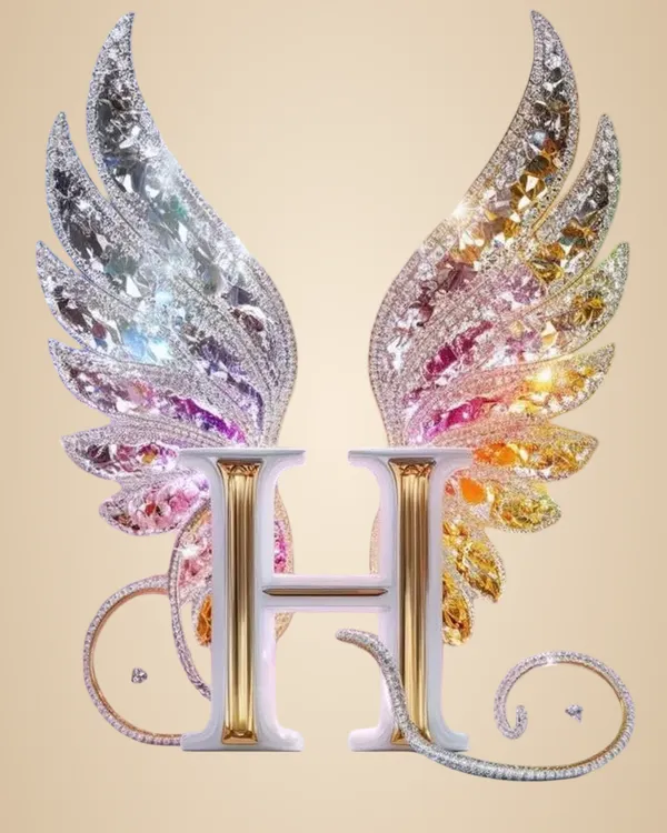 Multicolour_Letter_H_Wings_Design_Glossy_Aluminum_Photo_Print_Cm_Home_Decor