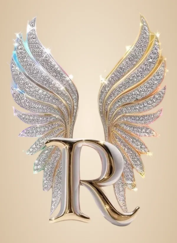 Multicolour_Glossy_Metal_Wall_Art_R_Letter_Wings_Design_Cm_Home_Decor