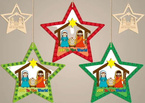 Beige_Christmas_Wooden_Star_Craft_Diy_Nativity_Star_Ornaments_Kids