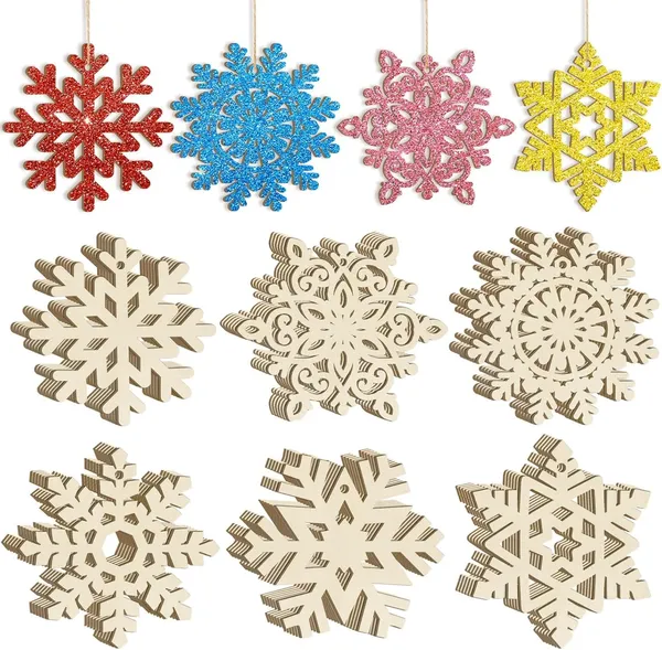 Beige_Wooden_Christmas_Ornaments_Snowflake_Decorations_Diy_And_Craft