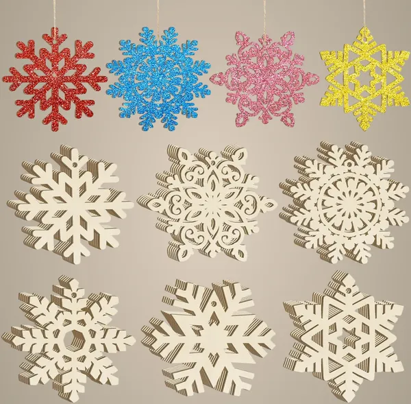 Beige_Wooden_Christmas_Ornaments_Snowflake_Decorations_Diy_And_Craft