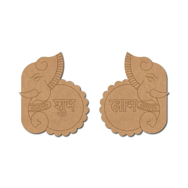 Beige_Ganesha_Shubh_Labh_Mdf_Base_Diy_And_Craft