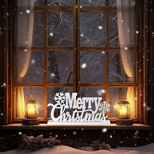 White_Merry_Christmas_Table_Centerpiece_X_X_Cm_Home_Decor