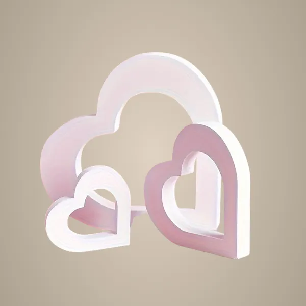 White_White_Wpc_Heart_Shaped_Decorations_Interlocking_Design_Wedding