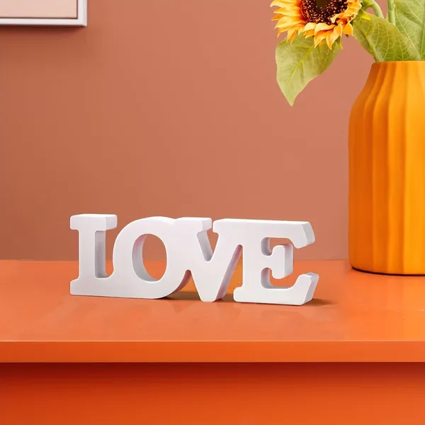 White_Love_Letter_Modern_Chevron_White_Desktop_Decoration_Wedding