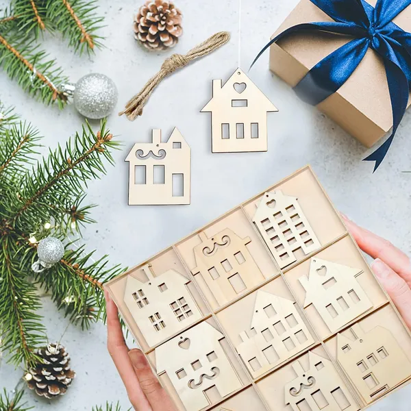 Beige_Wooden_House_Shaped_Unfinished_Wood_Hanging_Ornaments_Kids