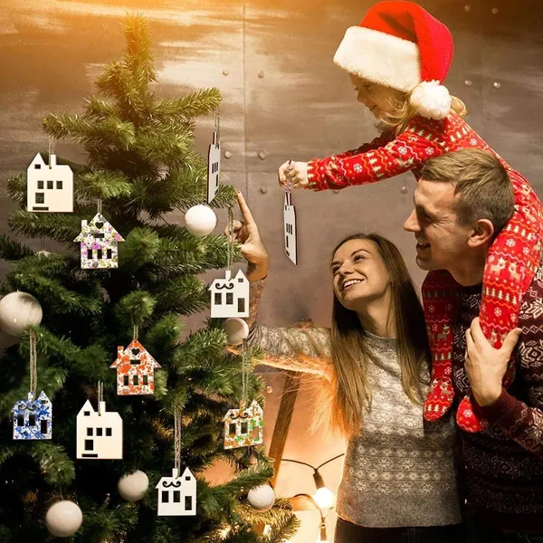 Beige_Wooden_House_Shaped_Unfinished_Wood_Hanging_Ornaments_Kids