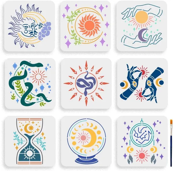 White_Sun_And_Moon_Divination_Stencils_Cm_Diy_And_Craft