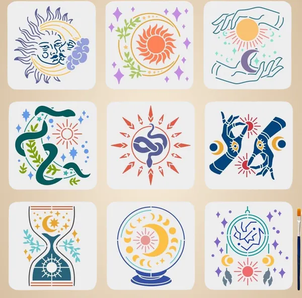 White_Sun_And_Moon_Divination_Stencils_Cm_Diy_And_Craft