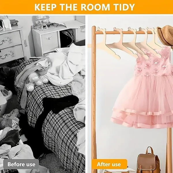 Beige_Kids_Closet_Hangers_Cute_Bear_Shaped_Wooden_Hangers_Kids
