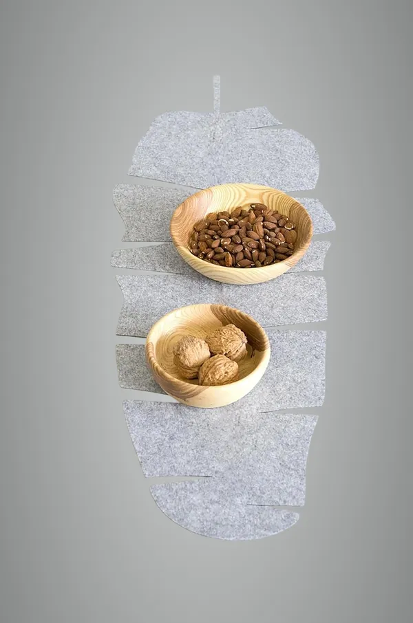 Grey_Felt_Table_Runner_Banana_Leaf_Design_Modern_Dining_Table_Decor_Home_Decor