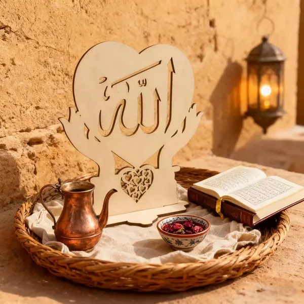Beige_D_Islamic_Allah_Table_Mdf_Prayer_Hands_Heart_Design_Home_Decor