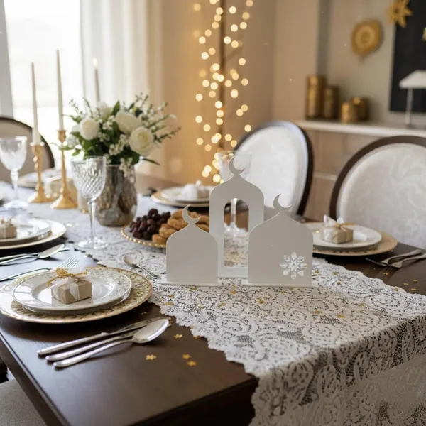 White_White_Acrylic_Ramadan_Kareem_Islamic_Table_Decor_Mosque_Ornament_Eid_Mubarak_Centerpiece_Festival