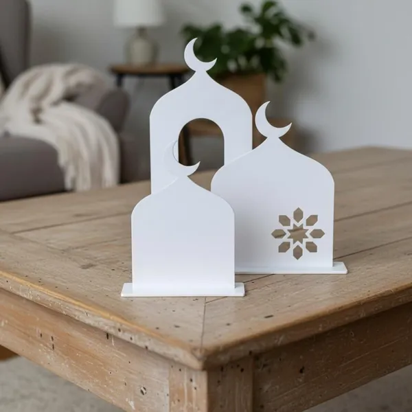 White_White_Acrylic_Ramadan_Kareem_Islamic_Table_Decor_Mosque_Ornament_Eid_Mubarak_Centerpiece_Festival