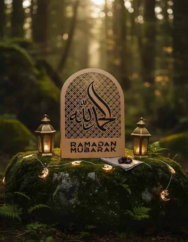 Beige_Ramadan_Mubarak_Table_Decor_Islamic_Calligraphy_Wooden_Arch_Design_Home_Decor