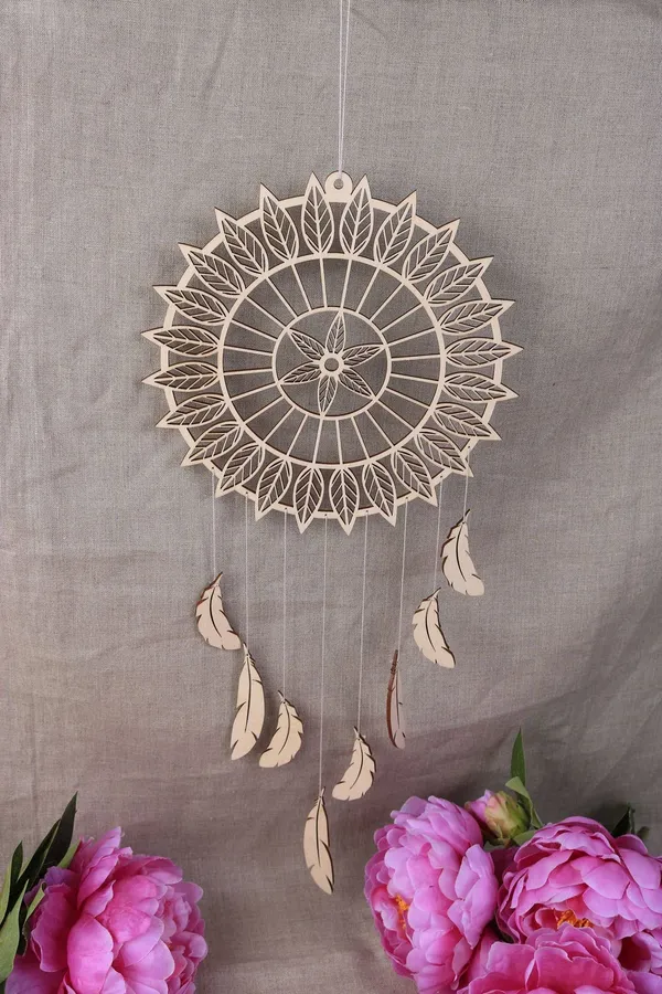 Beige_Pices_Wooden_Dream_Catcher_Home_Decor