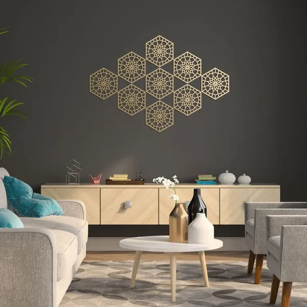 Beige_Hexagon_Shape_Wooden_Wall_Panel