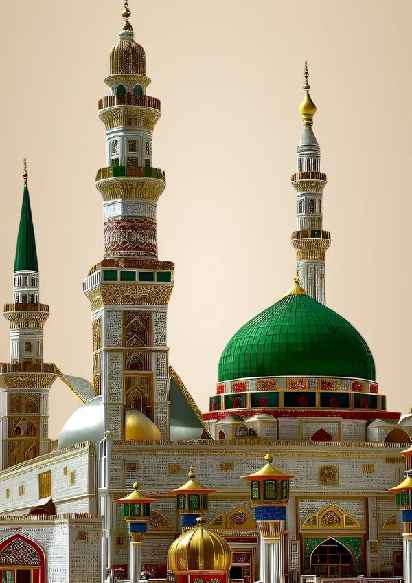 Multicolour_Madina_Sarif_Islamic_Metal_Wall_Art_Glossy_Aluminum_Photo_Print_Home_Decor