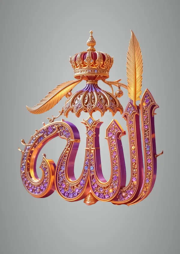 Multicolour_Allah_Islamic_Metal_Wall_Art_Glossy_Aluminum_Photo_Print_Home_Decor