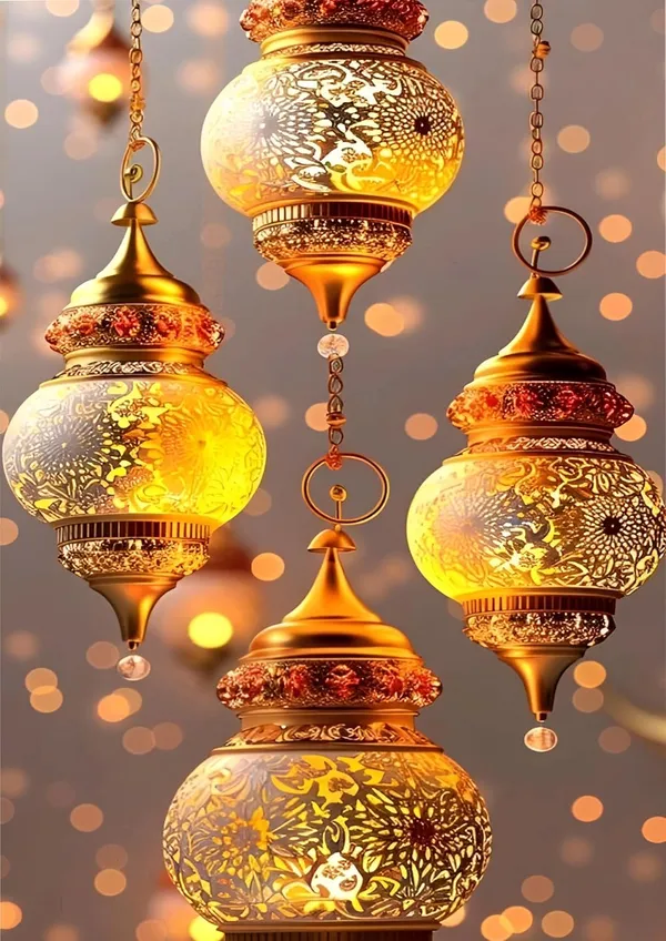 Multicolour_Ramadan_Mubarak_Hanging_Wall_Art_Glossy_Aluminum_Metal_Print_Home_Decor