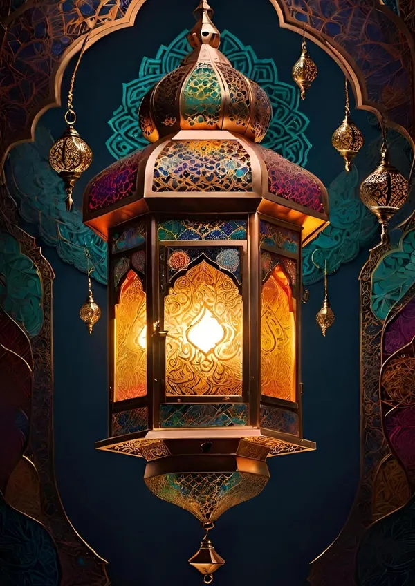 Multicolour_Ramadan_Wall_D_Cor_Print_Islamic_Artwork_Glossy_Aluminum_Photo_Frame_Home_Decor