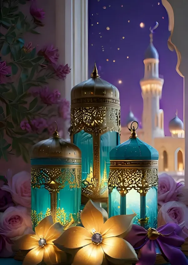 Multicolour_Ramadan_Minar_Wall_Art_Print_Islamic_Artwork_Glossy_Aluminum_Photo_Frame_Home_Decor