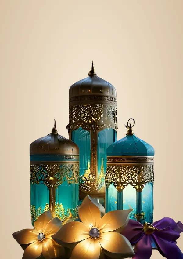 Multicolour_Ramadan_Minar_Wall_Art_Print_Islamic_Artwork_Glossy_Aluminum_Photo_Frame_Home_Decor