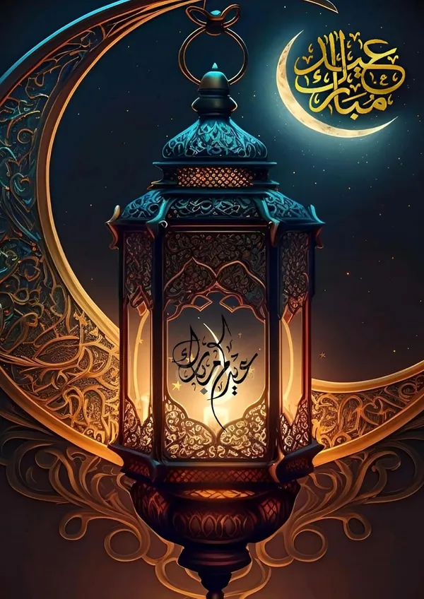 Multicolour_Ramzan_Kareem_Islamic_Metal_Wall_Art_Moon_Glossy_Aluminum_Photo_Print_Home_Decor
