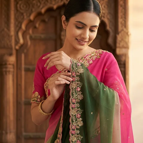 Pure_Georgette_Chiffon_Ombre_Saree_With_Multi_Sequin_Embroidery_And_Matching_Blouse