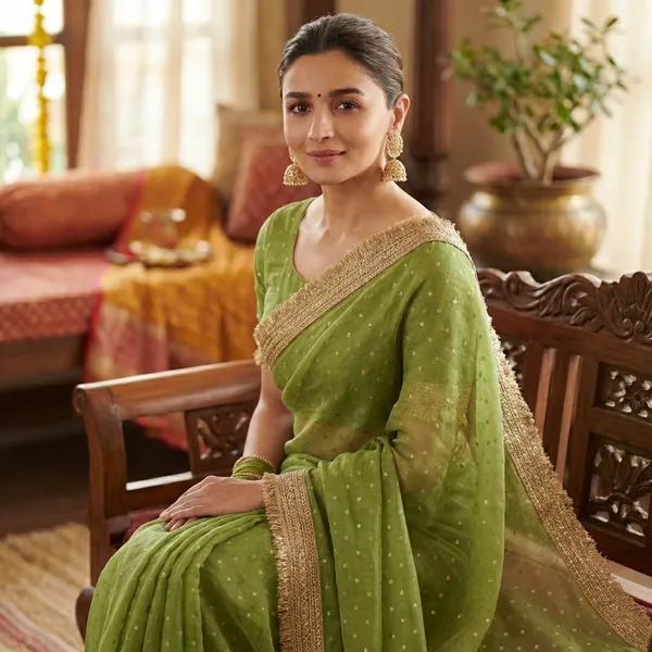 Premium_Nc_Moss_Saree_With_Heavy_Designer_Embroidery_Lace_Border_And_Blouse_Piece