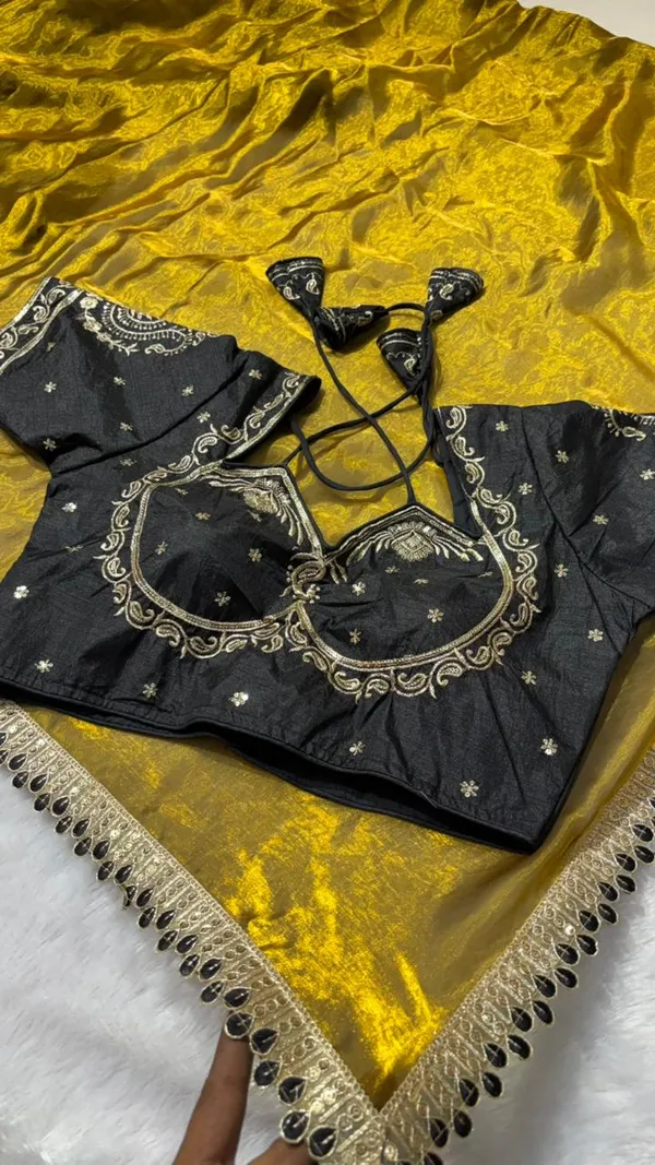 Premium_Mustard_Fancy_Silk_Saree_with_Heavy_Embroidered_Stitched_Black_Blouse_–_Ready_to_Wear