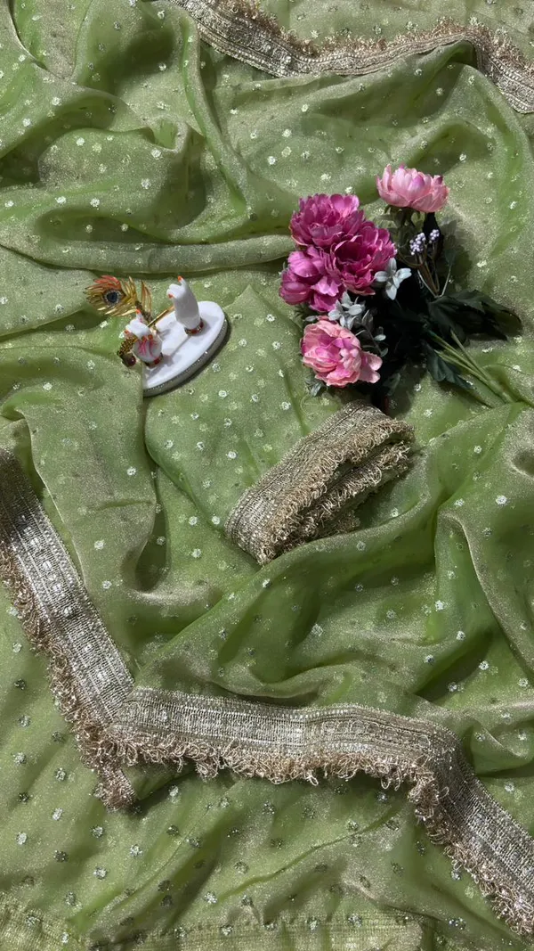 Premium_Nc_Moss_Saree_With_Heavy_Designer_Embroidery_Lace_Border_And_Blouse_Piece