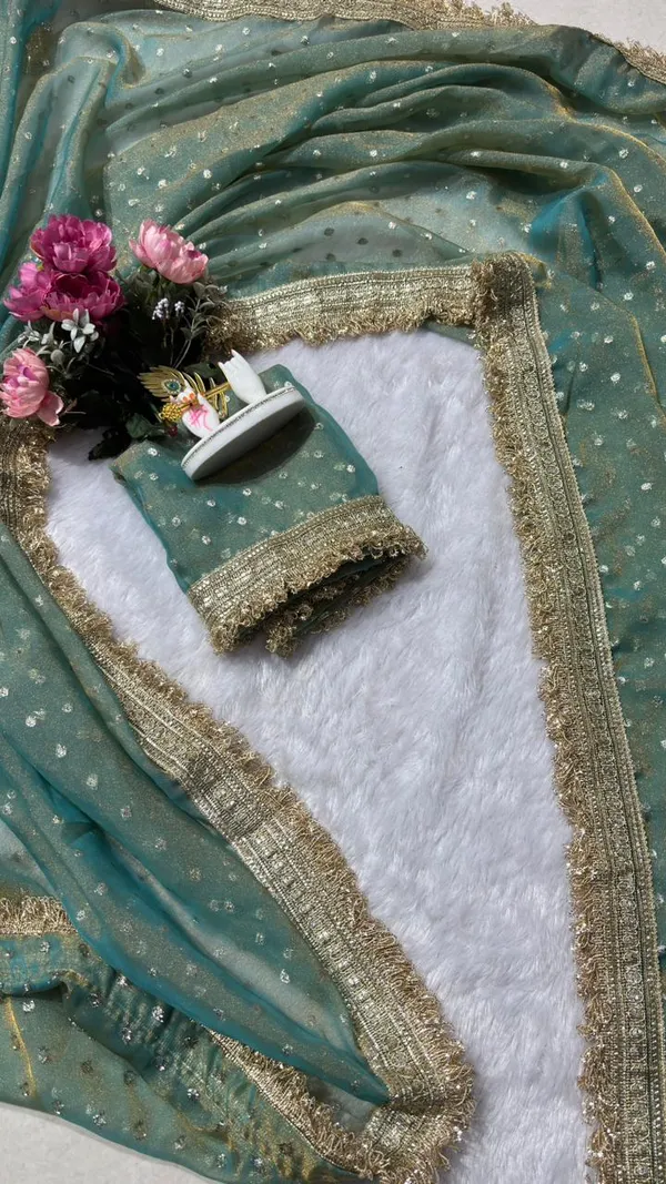 Premium_Nc_Moss_Saree_With_Heavy_Designer_Embroidery_Lace_Border_And_Blouse_Piece