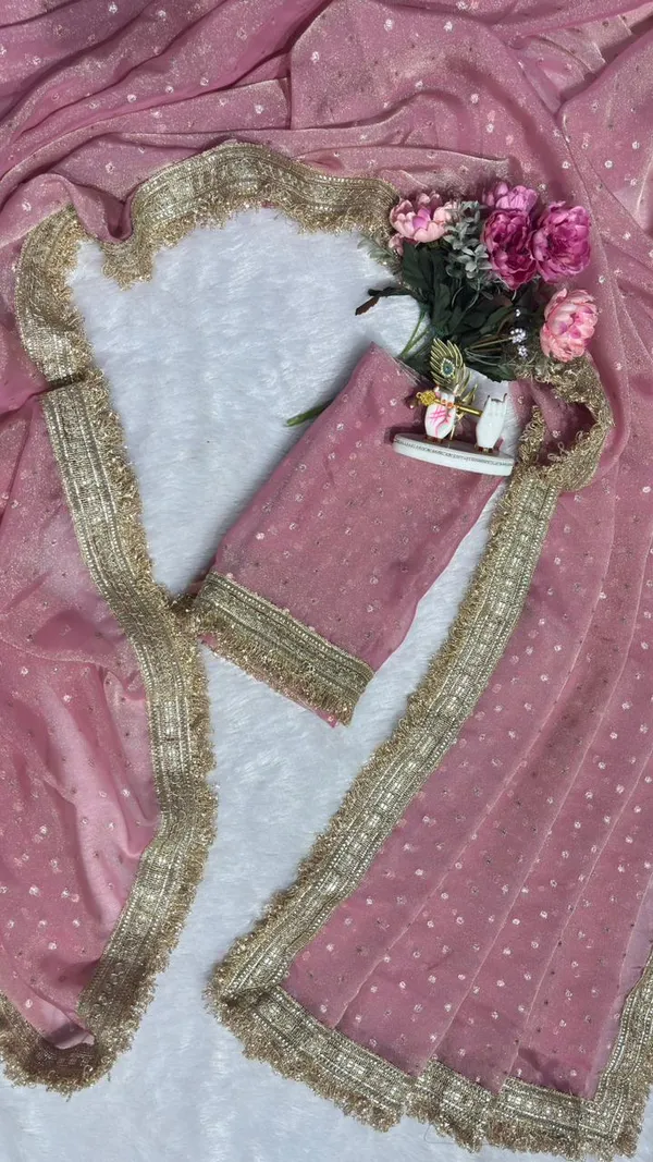 Premium_Nc_Moss_Saree_With_Heavy_Designer_Embroidery_Lace_Border_And_Blouse_Piece