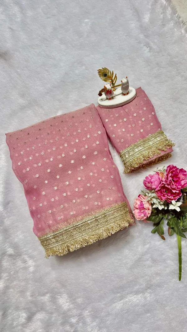 Premium_Nc_Moss_Saree_With_Heavy_Designer_Embroidery_Lace_Border_And_Blouse_Piece